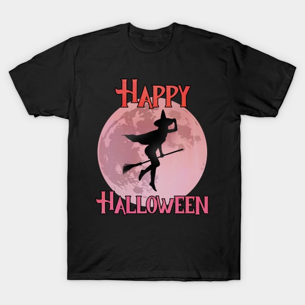 Happy Halloween - The Flying Witch T-Shirt by Moon Lit Fox